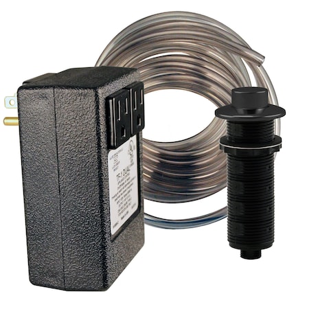 Westbrass Raised Button Disposal Air Switch & Dual Outlet Control Box in Powder coated Flat Black ASB-2RB3-62